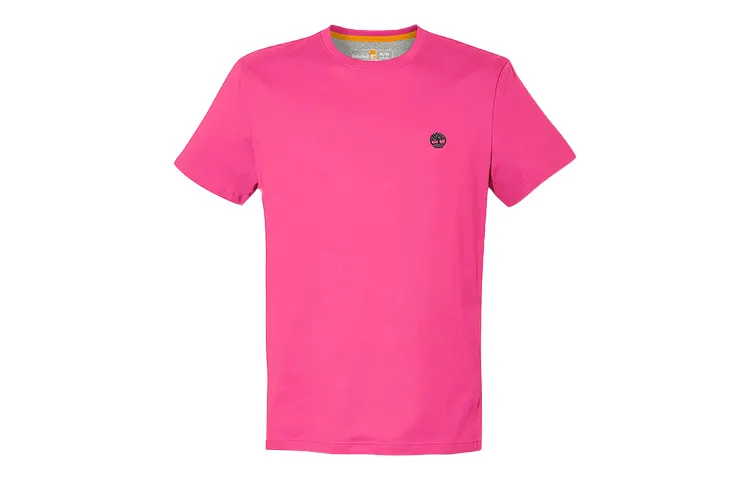 Timberland T Shirts Men's Rose Red Crew Neck Moderate Straight Fit
