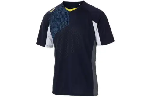 ASICS GS.Baseball T Shirts Unisex Navy Blue Crew Neck Moderate Straight Fit