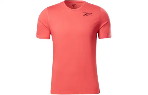 Reebok T Shirts Men's Rose Pink Crew Neck Moderate Straight Fit