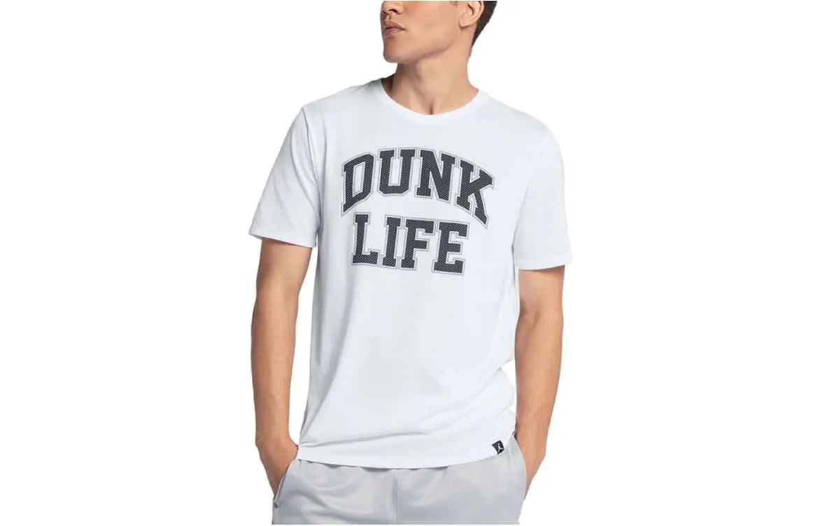 Jordan T-Shirts Unisex White Crew Neck Moderate Straight Fit