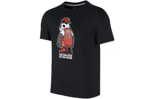 Jordan T Shirts Unisex Black Crew Neck Moderate Straight Fit