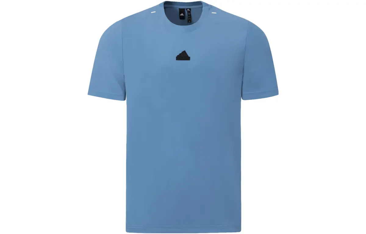 Adidas T-Shirts Men's Altered Blue Crew Neck Moderate Straight Fit