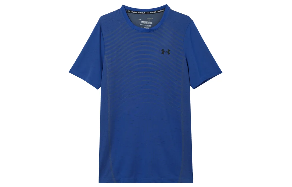 Under Armour T-Shirts Men's Blue Crew Neck Moderate