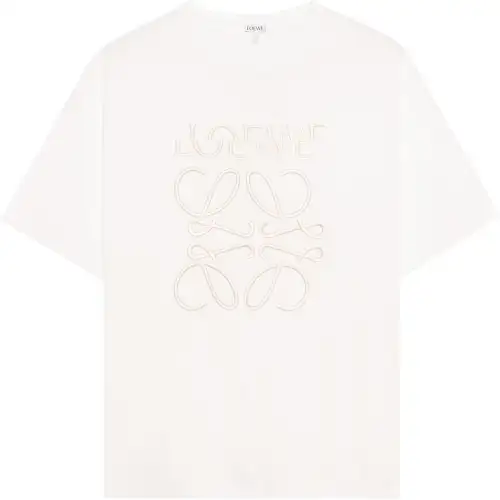 LOEWE T Shirts Men's Ecru Crew Neck Moderate