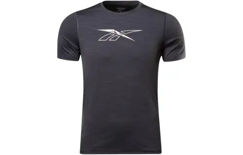 Reebok T Shirts Men's Black Crew Neck Moderate Straight Fit
