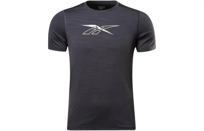 Reebok T Shirts Men's Black Crew Neck Moderate Straight Fit