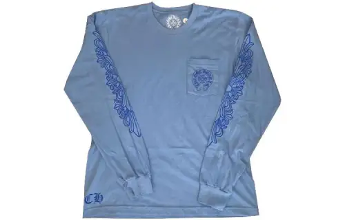 Chrome Hearts T Shirts Unisex Blue Crew Neck Moderate