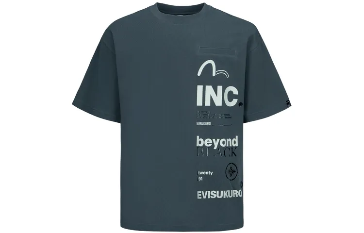 EVISU T Shirts Men's Crew Neck Moderate Straight Fit