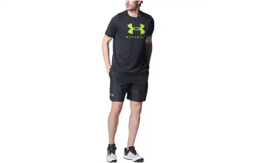 Under Armour T Shirts Men's Black Crew Neck Moderate Straight Fit