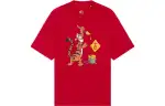 Li Ning X Disney T Shirts Unisex Red Crew Neck Moderate Straight Fit
