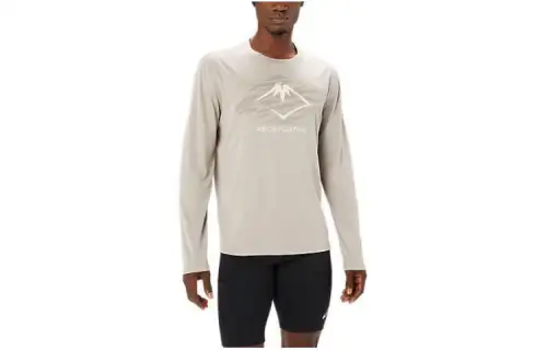 Asics Fujitrail Logo Long Sleeve Top T Shirt Men's Lunar Rock