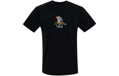 Vans STILL LIFE T Shirts Men's Black Crew Neck Moderate Straight Fit
