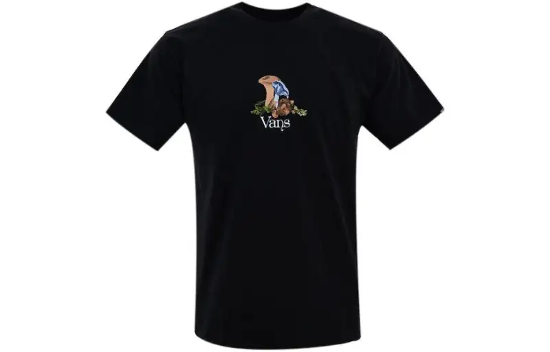 Vans STILL LIFE T Shirts Men's Black Crew Neck Moderate Straight Fit
