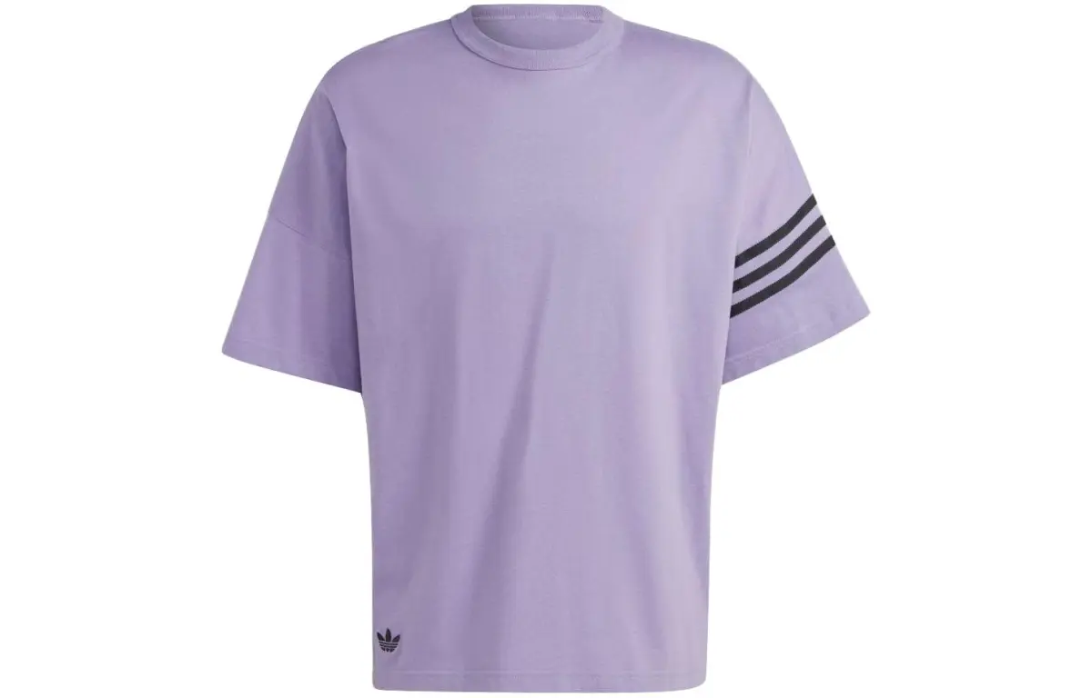 Adidas Originals Neuclassics T-Shirts Men's Lilac Crew Neck Moderate Straight Fit