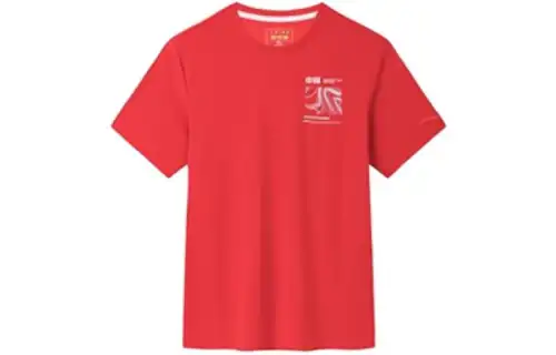 ANTA Variety Training Collection T Shirts Men's Classic Red Crew Neck Moderate Straight Fit