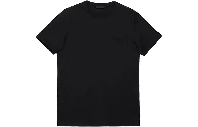 PRADA T Shirts Men's Black Crew Neck Moderate Straight Fit