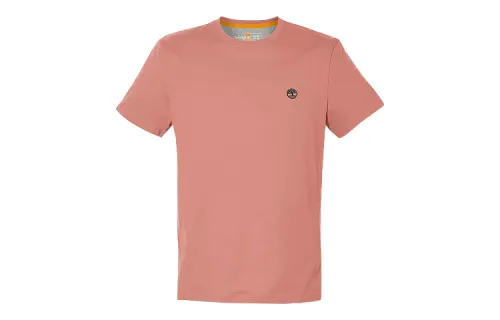 Timberland T Shirts Men's Light Pink Crew Neck Moderate Straight Fit