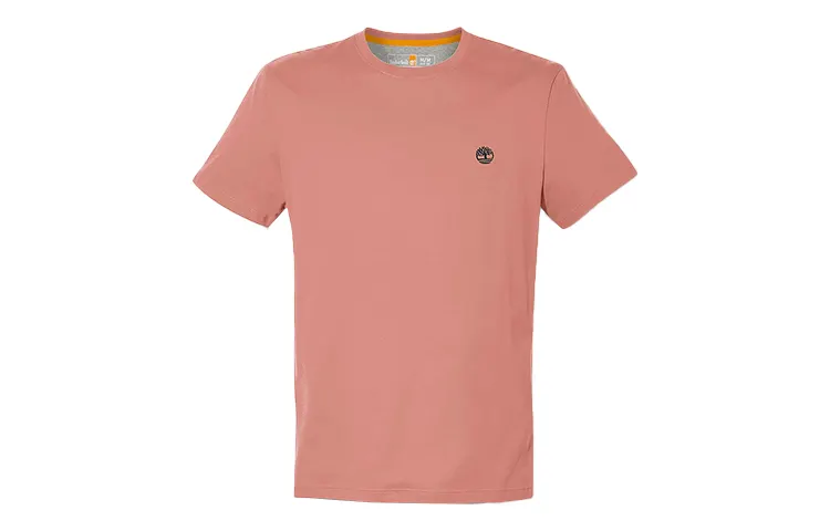 Timberland T Shirts Men's Light Pink Crew Neck Moderate Straight Fit