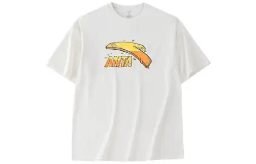 ANTA Life Collection T Shirts Unisex Lactose White Crew Neck Moderate Straight Fit