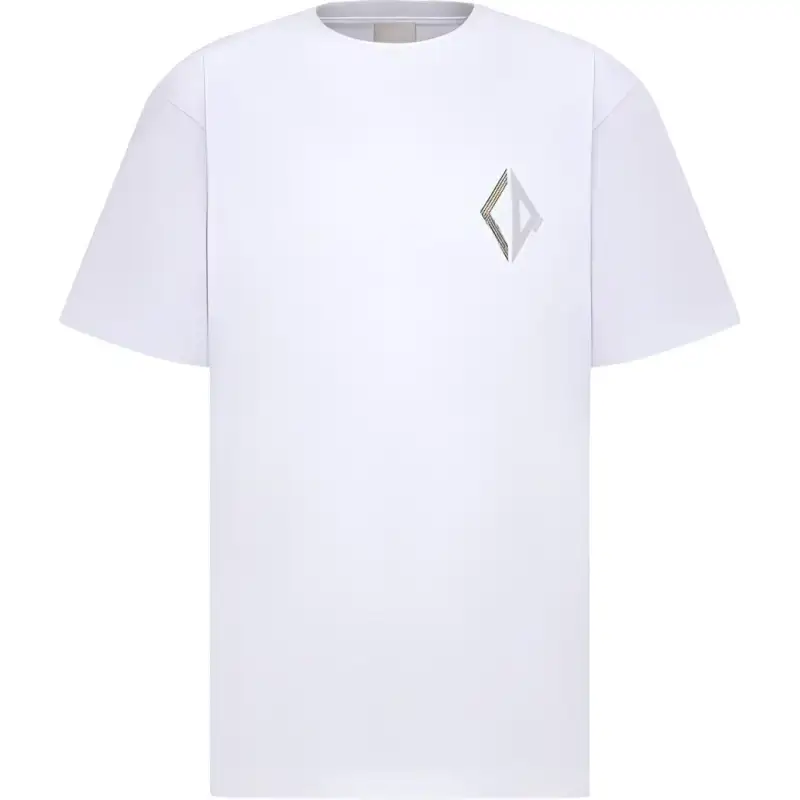 DIOR T Shirts Men's White Crew Neck Moderate Straight Fit
