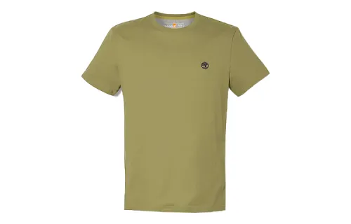 Timberland T Shirts Men's Green Crew Neck Moderate Straight Fit