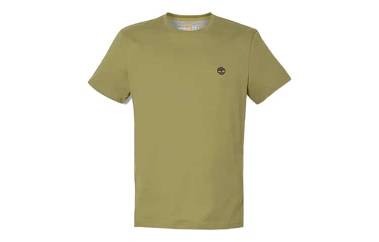 Timberland T Shirts Men's Green Crew Neck Moderate Straight Fit