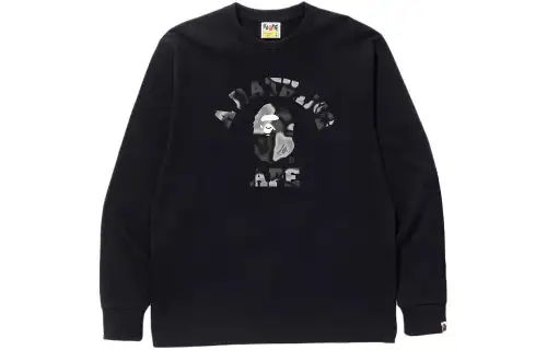 Bape Liquid Camo College L/S Tee