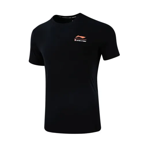 Li Ning Badminton Collection Drop Shoulder Sleeve T Shirt Men's Black