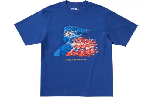 UNIQLO Kosuke Kawamura X Capcom Collaboration T Shirts Unisex Blue Crew Neck Moderate