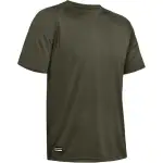 Under Armour T Shirts Men's Olive Green Crew Neck Moderate Straight Fit