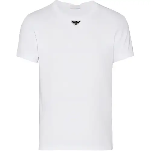 PRADA Logo Plaque Crewneck T Shirt