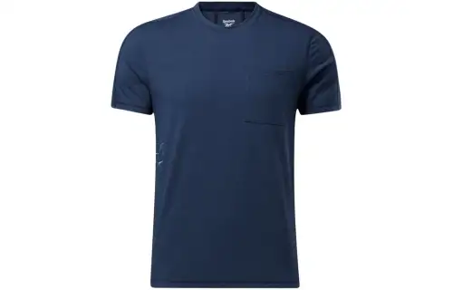 Reebok T Shirts Men's Blue Crew Neck Moderate Straight Fit