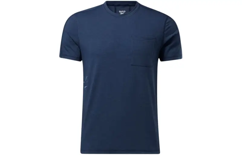 Reebok T Shirts Men's Blue Crew Neck Moderate Straight Fit