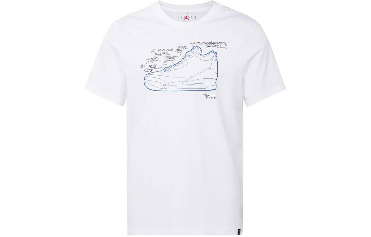 Jordan T-Shirts Men's White Crew Neck Moderate Straight Fit