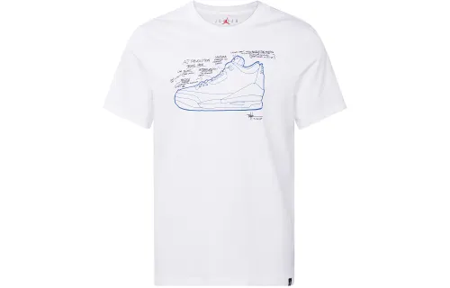 Jordan T Shirts Men's White Crew Neck Moderate Straight Fit