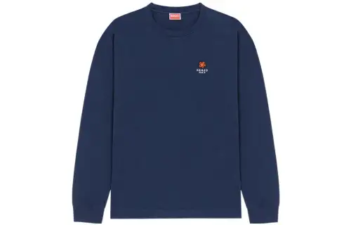 KENZO Boke Flower Series T Shirts Men's Navy Blue Crew Neck Moderate Straight Fit