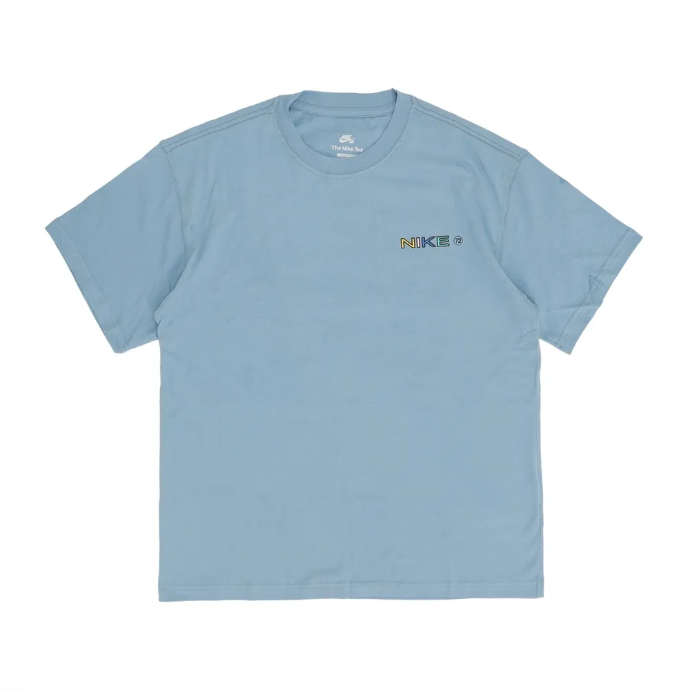 Nike T-Shirts Men's Sky Blue Crew Neck Moderate Straight Fit