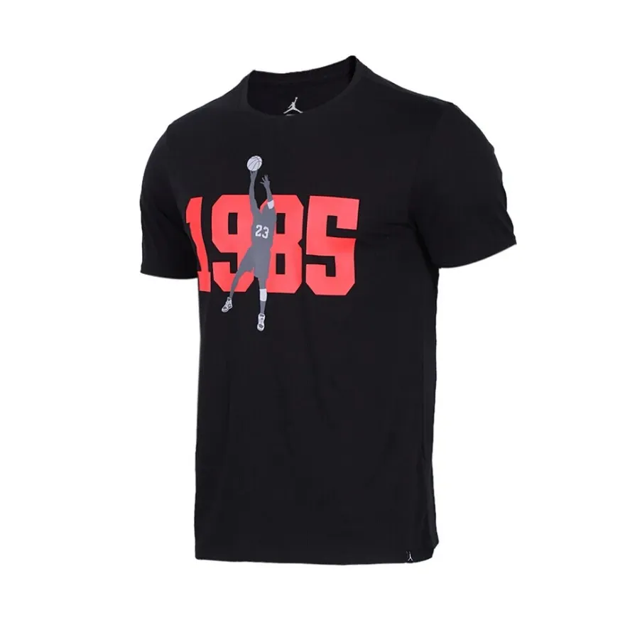 Jordan T-Shirts Men's Black Crew Neck Moderate Straight Fit