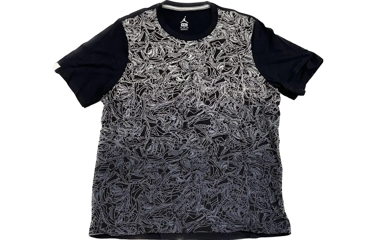 Jordan T-Shirts Men's Black Crew Neck Moderate Straight Fit