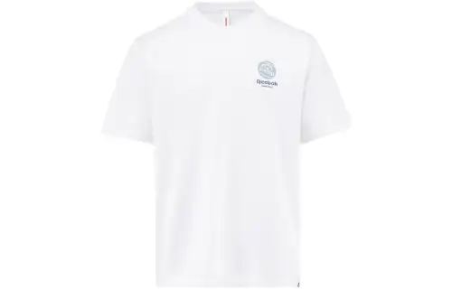 Reebok T Shirts Unisex White Crew Neck Moderate Straight Fit