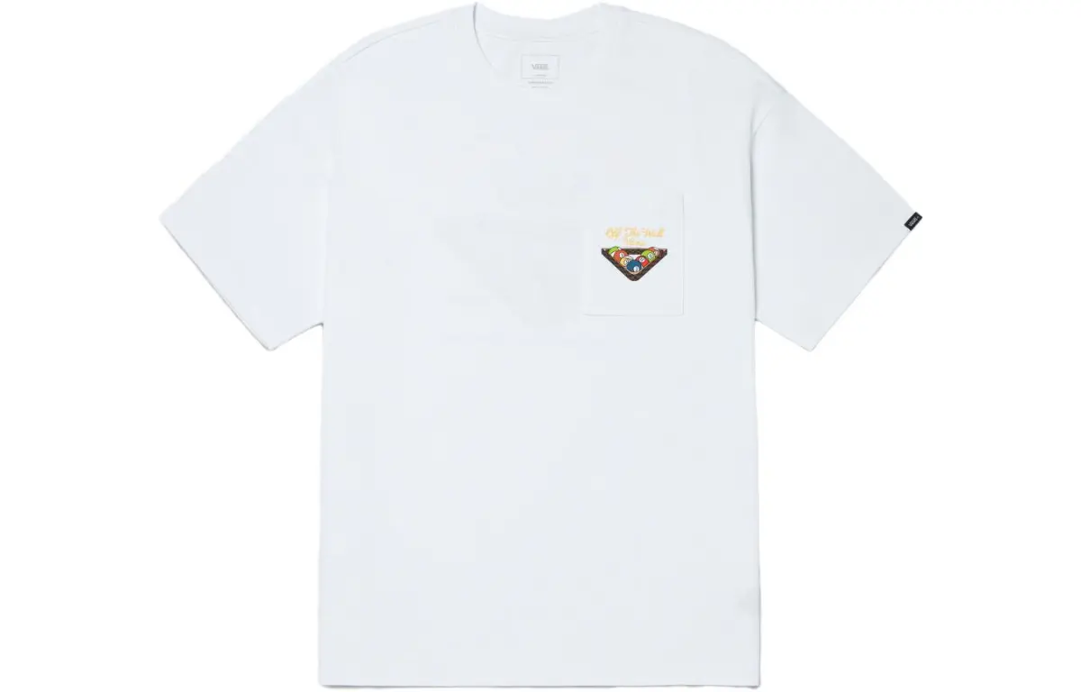 Vans Snooker T-Shirts Men's White Crew Neck Moderate Straight Fit