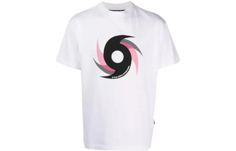 PALM ANGELS T Shirts Men's White Crew Neck Moderate Straight Fit