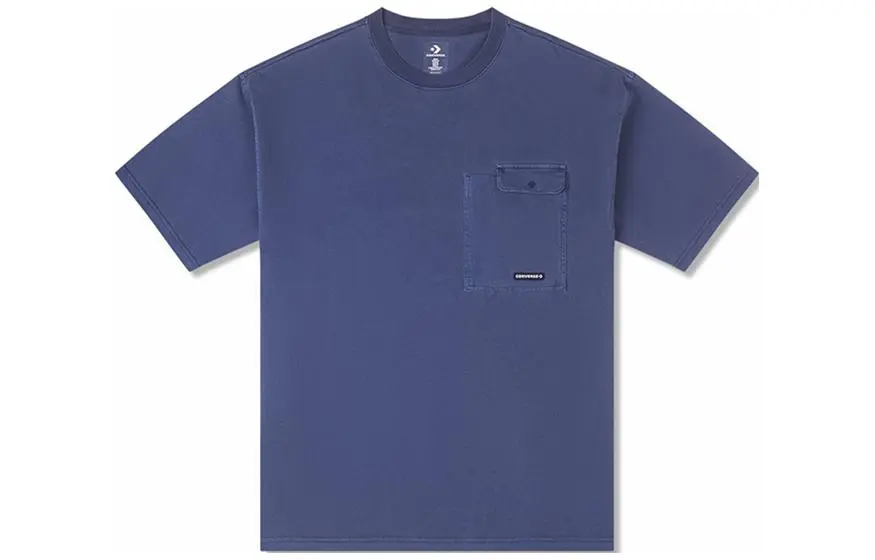 Converse T-Shirts Men's Purple Blue Crew Neck Moderate Straight Fit