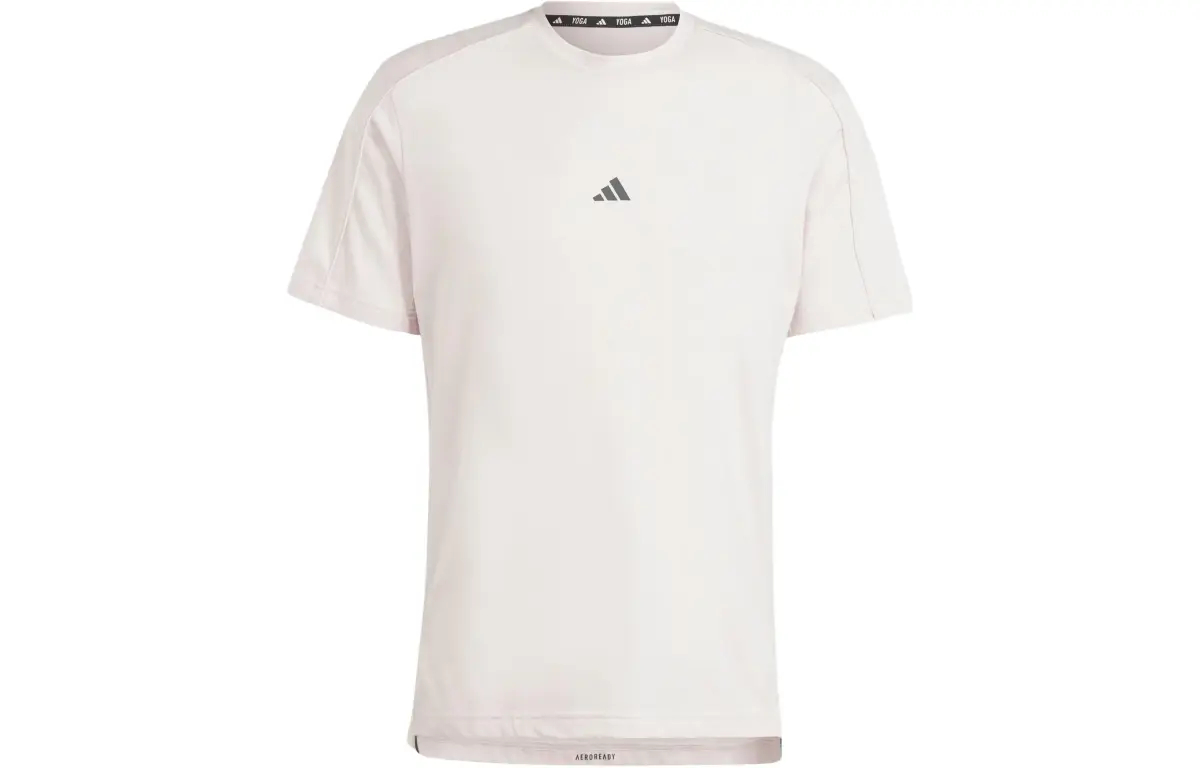 Adidas T-Shirts Men's Beige Crew Neck Moderate Straight Fit