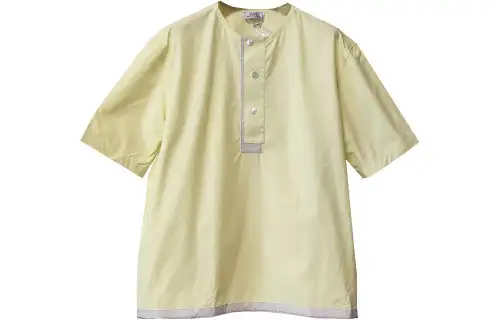 HERMES T Shirts Men's Yellow Crew Neck Moderate Straight Fit