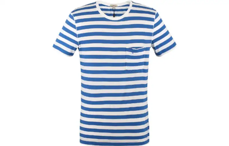 Burberry T Shirts Men's Blue Crew Neck Moderate Straight Fit