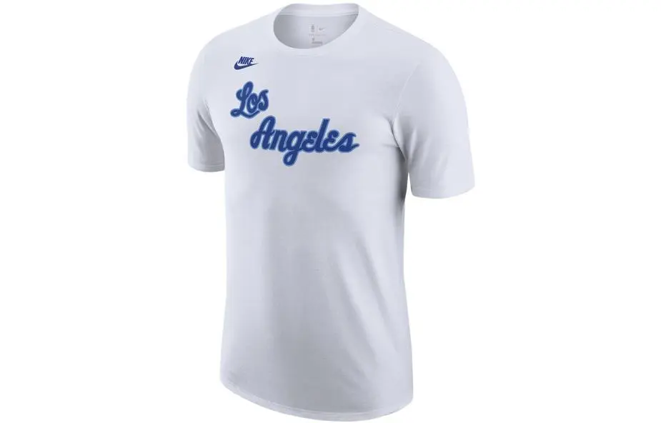 Nike T-Shirts Men's White Crew Neck Moderate Straight Fit