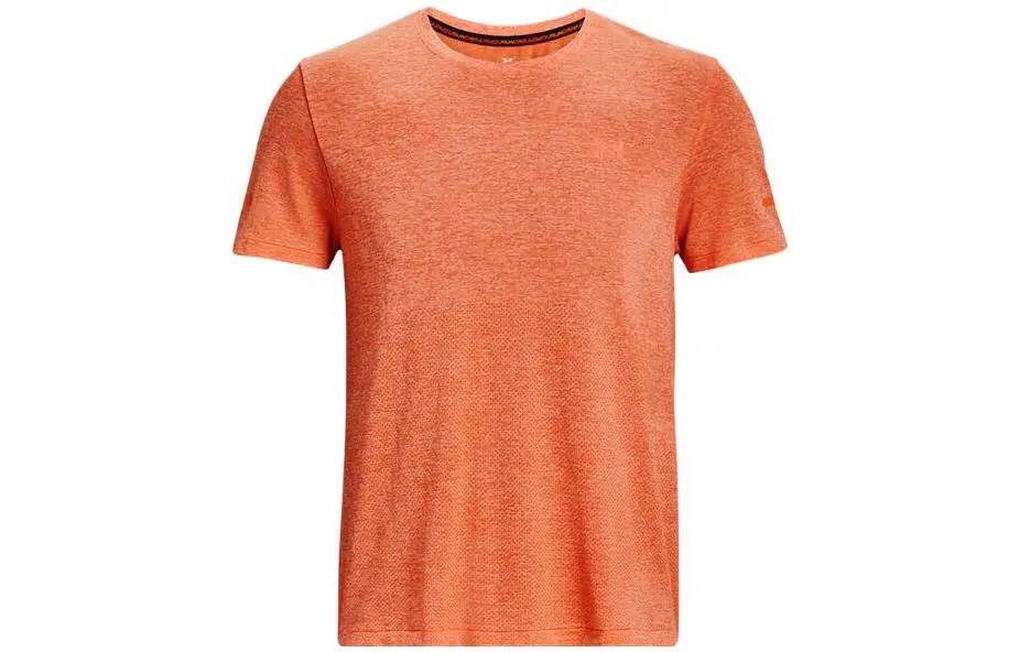 Under Armour T-Shirts Men's Orange Crew Neck Moderate Straight Fit