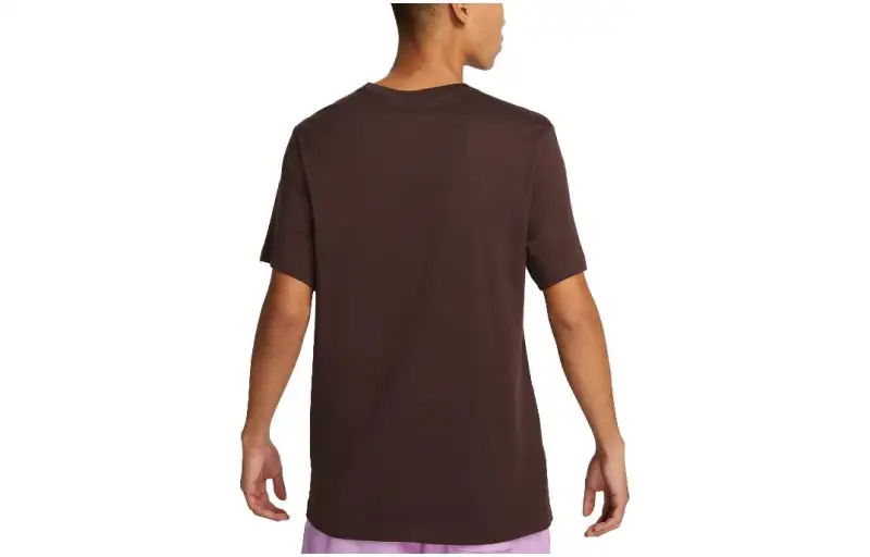 Nike T Shirts Men's Coffee Crew Neck Moderate Straight Fit