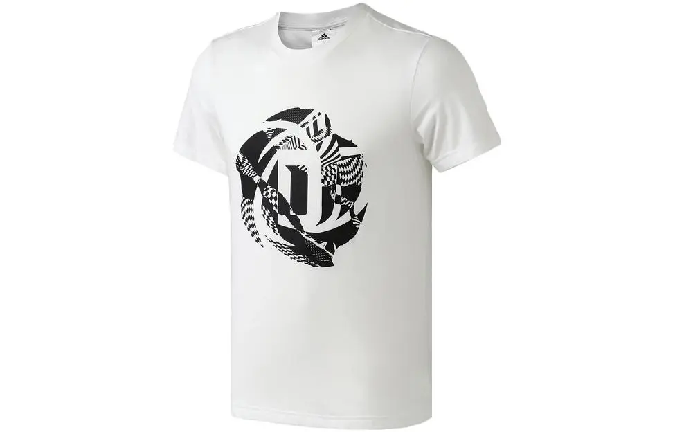 Adidas T-Shirts Men's White Crew Neck Moderate Straight Fit